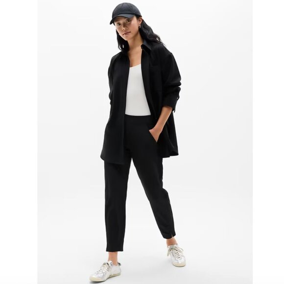 Athleta Ankle Pants 0 Black Brooklyn Mid Rise Stretch Work Travel Quick Dry NEW - Picture 4 of 9